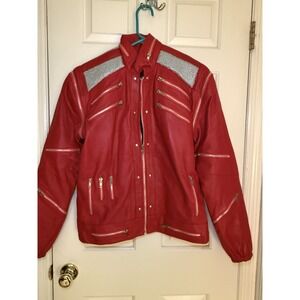 TLW Michael Jackson "Beat It" famous Red Leather Zipper Jacket size XS